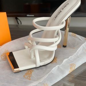 Gold detail high heel sandal
